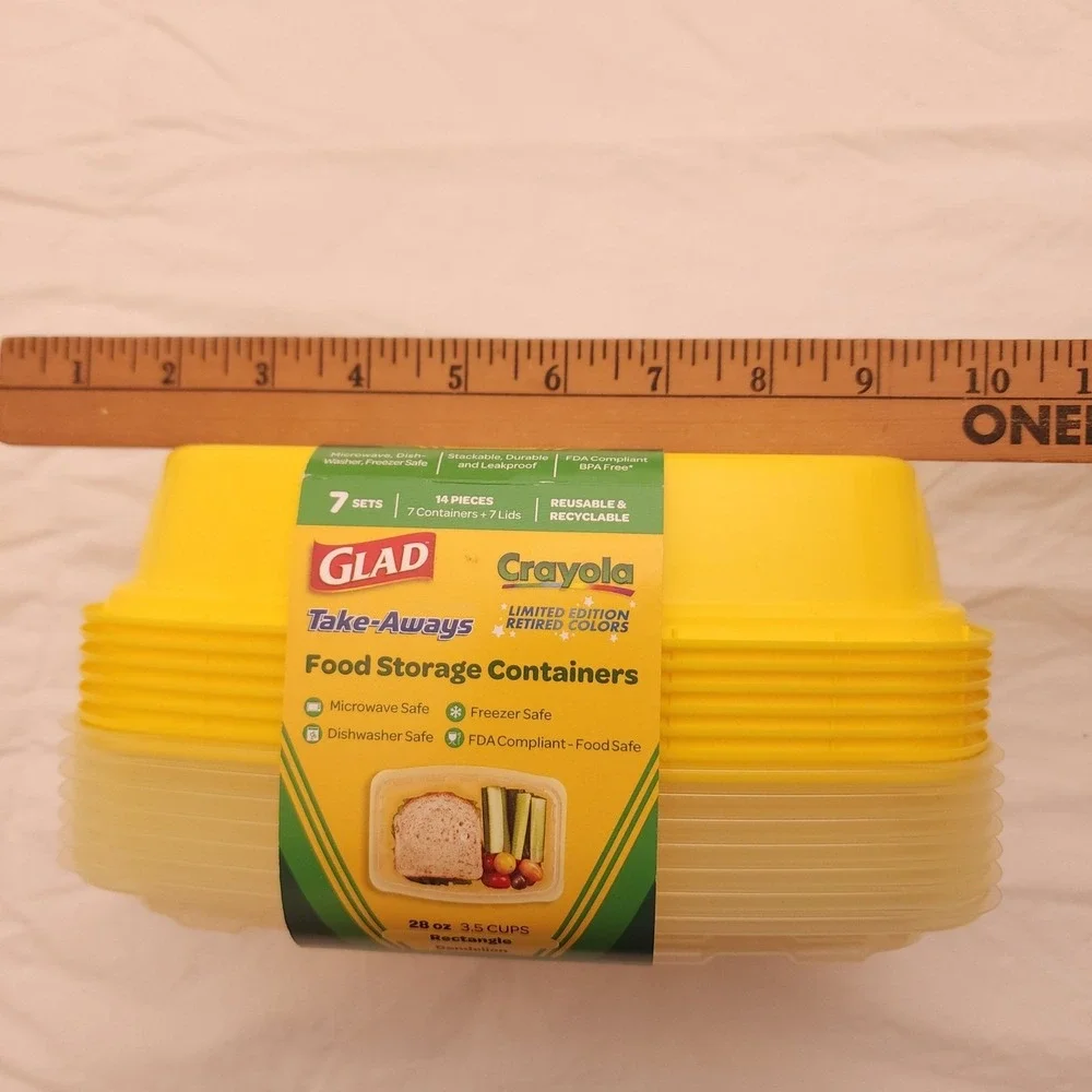 Glad Take Crayola Limited‎ Edition Retired Colors Food Storage Containers Yellow